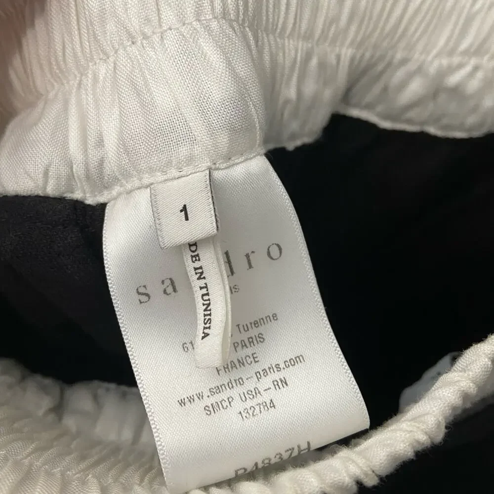 Sandro Wool Drawstring Pants Black Size 1 - Picture 8 of 9